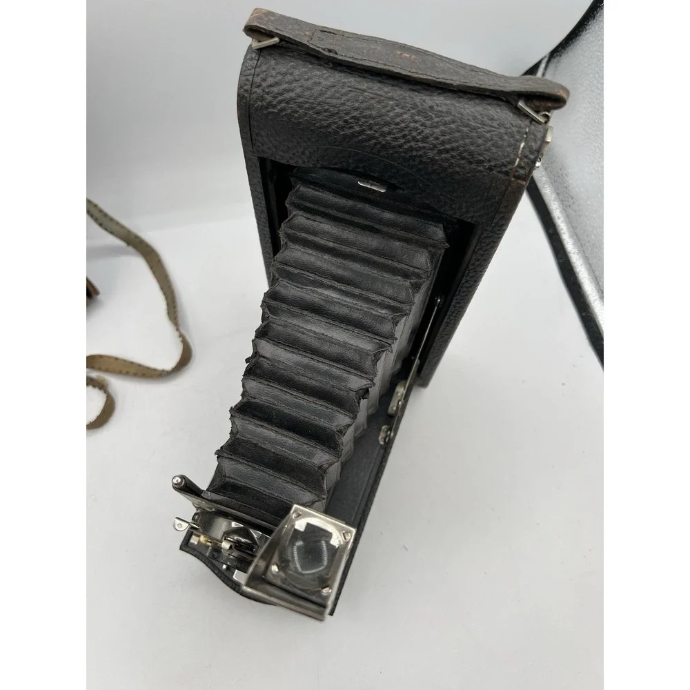 Antique‎ Kodak No. 3a Model C Autographic A-122 Film Folding Camera w/ Case
